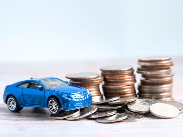 Mini Blue Car and Coins
