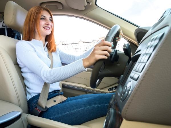 Redhead Woman Driving