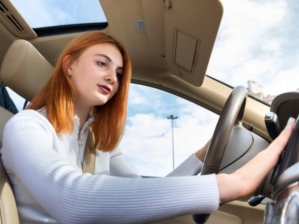 Redhead Woman Driving